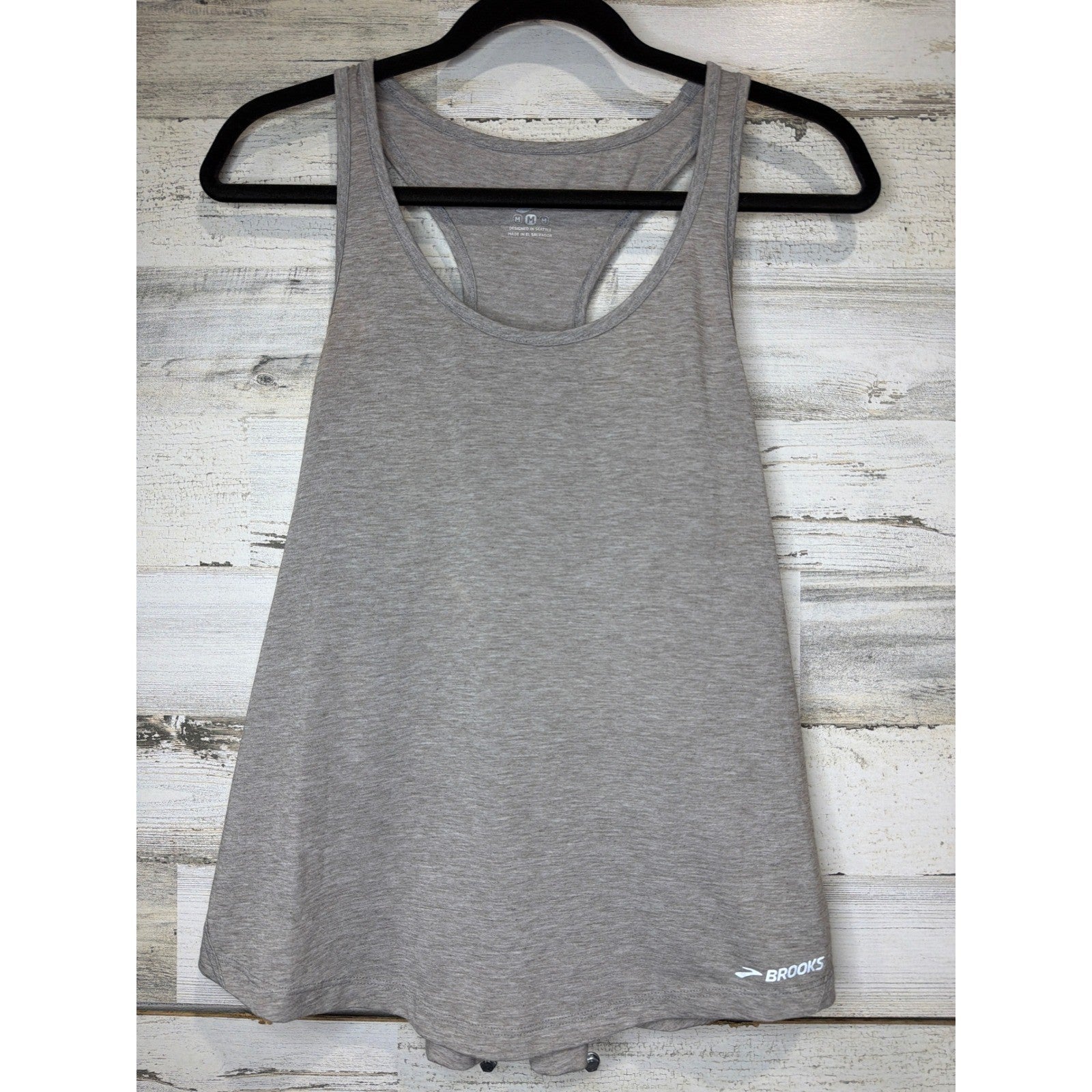 Brooks Racerback Tank Top Women Size M Gray Athletic Running Workout EUC0