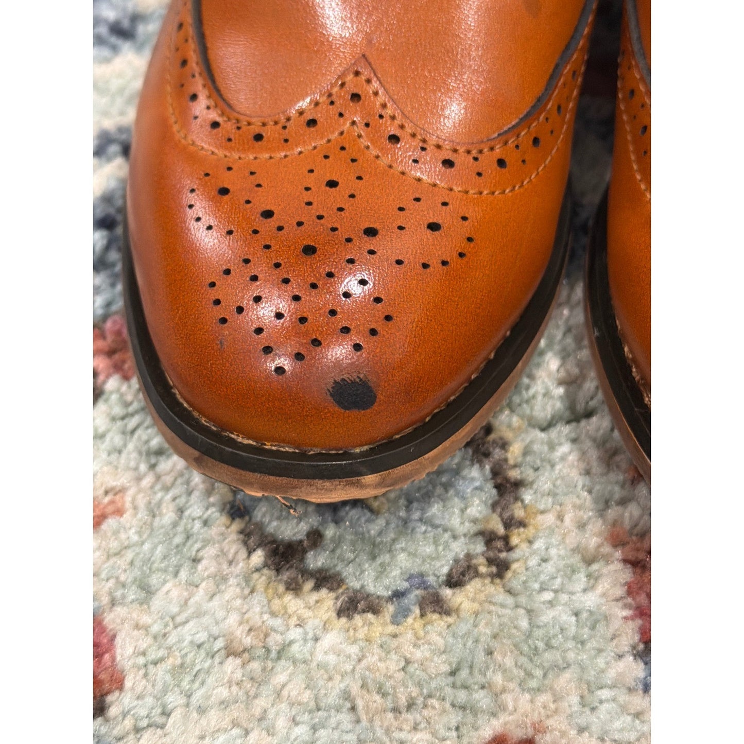 Bruno Marc Oxford Shoes Toddler 10 Brown Wingtip Brogue Formal *Flawed2