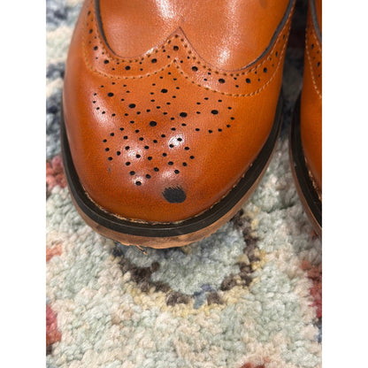 Bruno Marc Oxford Shoes Toddler 10 Brown Wingtip Brogue Formal *Flawed2