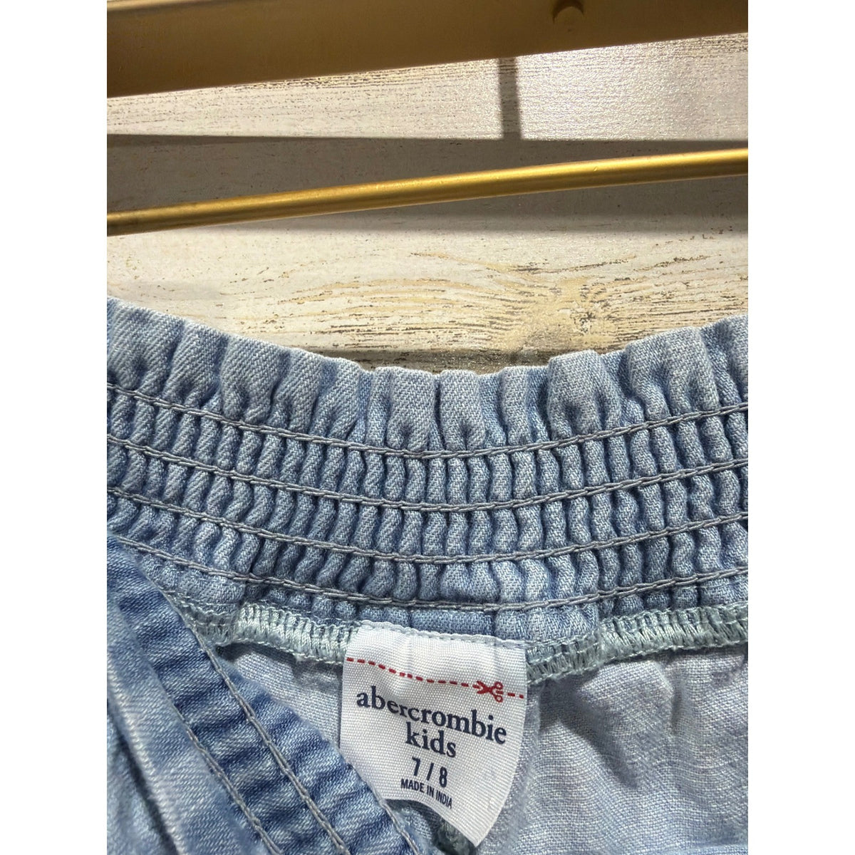 Abercrombie Tank Shorts Set Girls 7/8 Blue Tie Dye Knot Front Summer EUC3