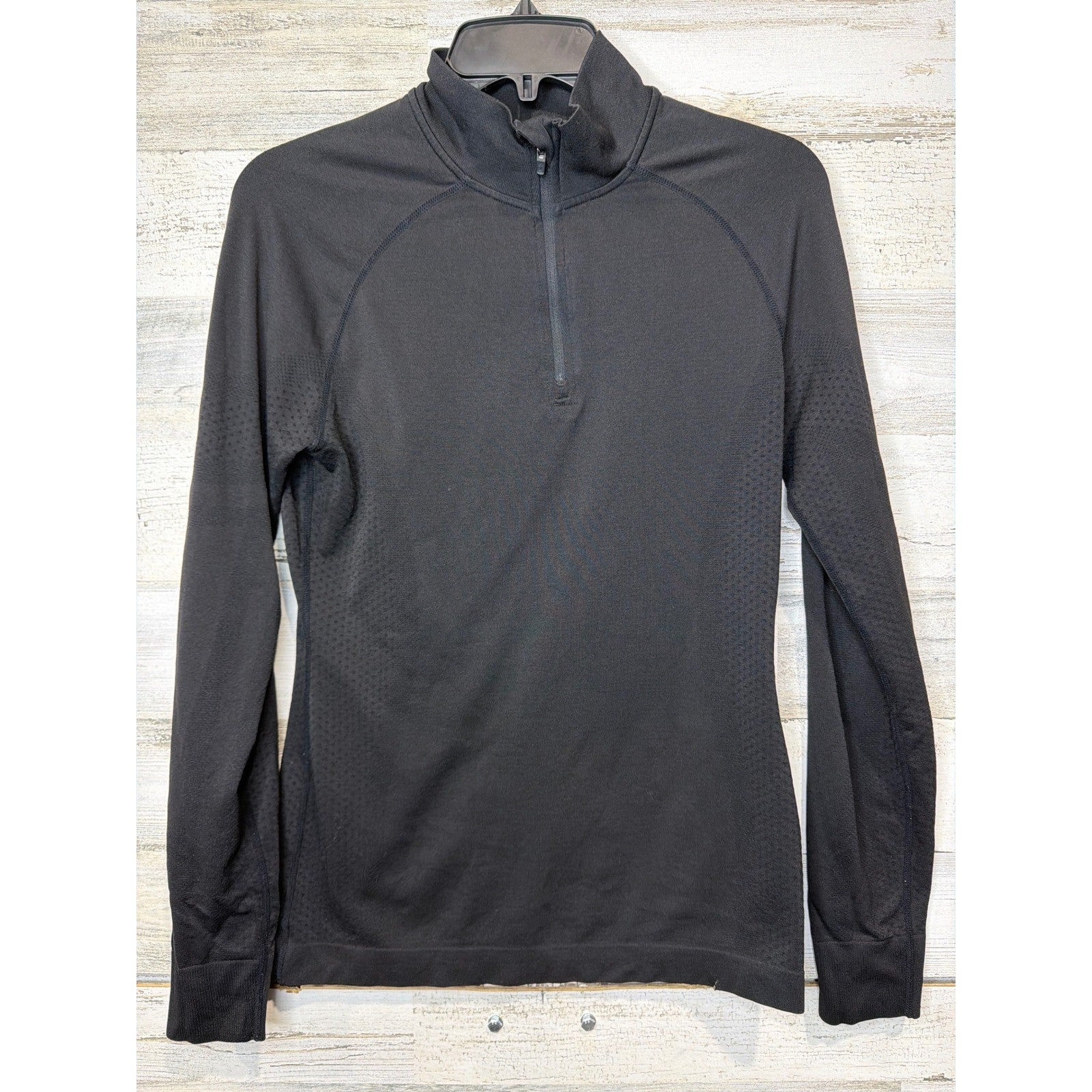 Figs Seamless Quarter Zip Women Small Black Long Sleeve Pullover Medcore EUC0