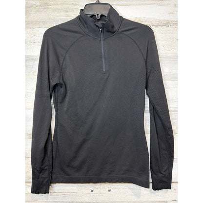 Figs Seamless Quarter Zip Women Small Black Long Sleeve Pullover Medcore EUC0