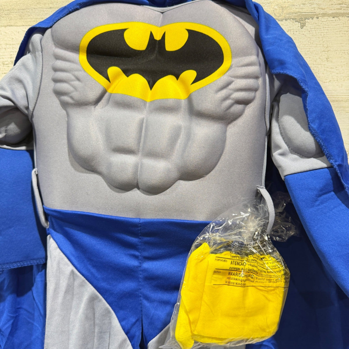 Batman Costume Toddler Boys 2-4 Blue Muscle Chest Superhero Halloween NWT1