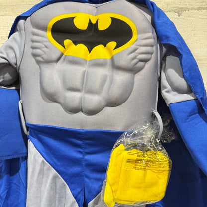 Batman Costume Toddler Boys 2-4 Blue Muscle Chest Superhero Halloween NWT1
