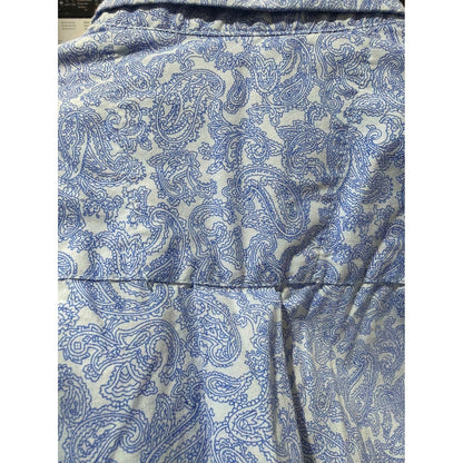 Wrangler Button Down Shirt Boys XS Blue Paisley Western Cowboy EUC3