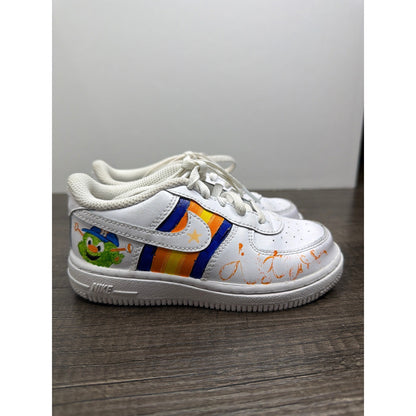 Nike Air Force 1 Kids 10C White Houston Astros Custom Baseball Sporty Flawed*3