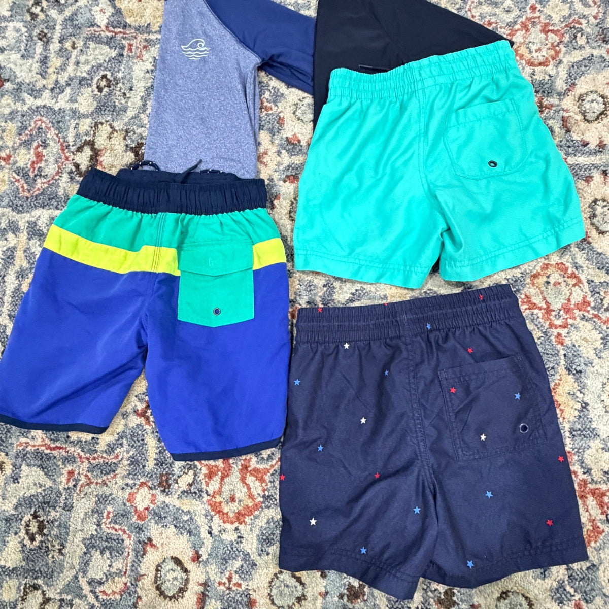 Old Navy Art Class OshKosh Boys Size 6-7 Bundle Swim Rash Guard Trunks Lot EUC2