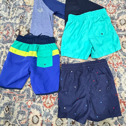 Old Navy Art Class OshKosh Boys Size 6-7 Bundle Swim Rash Guard Trunks Lot EUC2