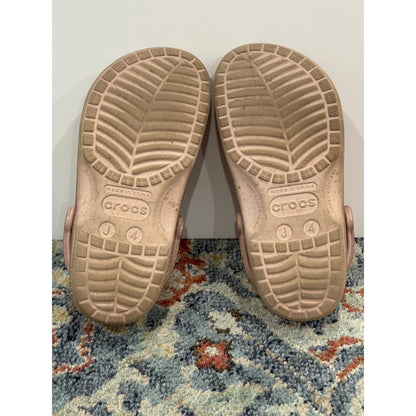 Crocs Classic Clog Girls 4 Rose Gold Glitter Sparkle Comfort8