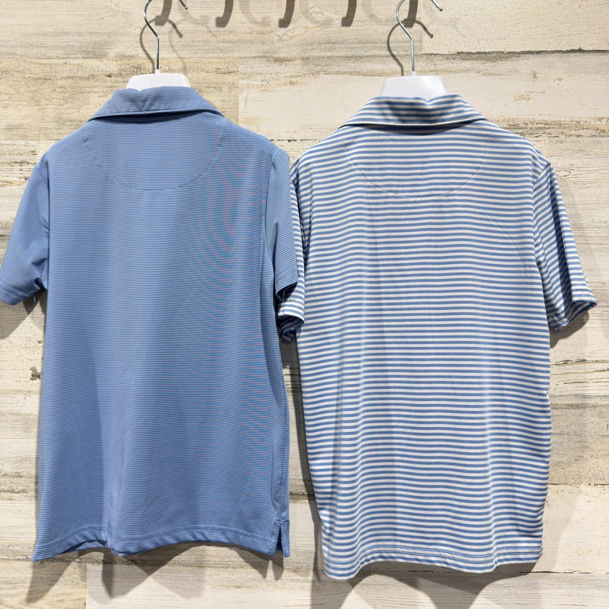 Class Club Polo Shirt Bundle Boys 6/7 Blue Stripe Performance Preppy EUC7
