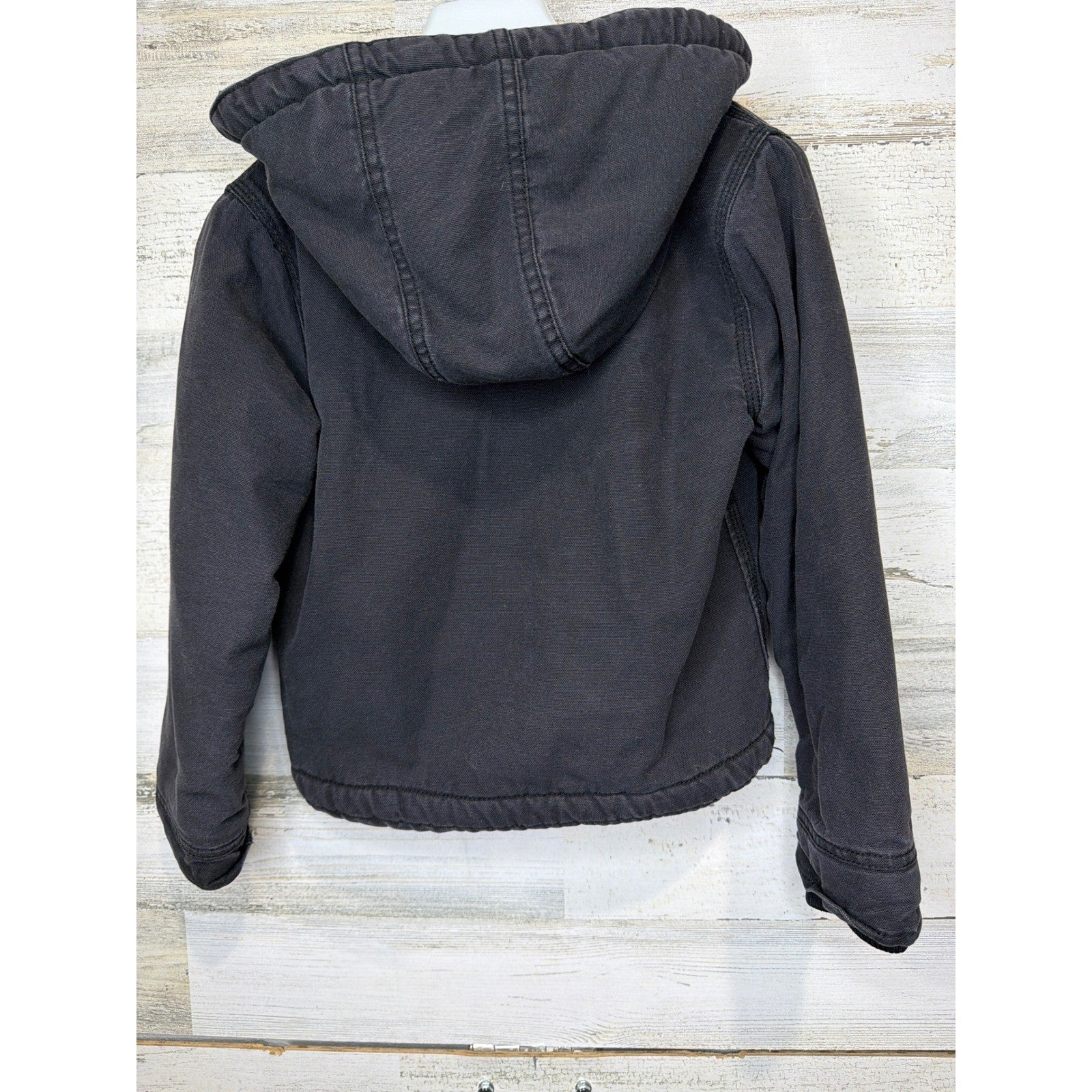 Dickies Chore Jacket Kids Fits Like 4t Black Sherpa Lined Hooded Canvas Workwear5