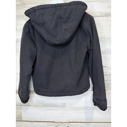 Dickies Chore Jacket Kids Fits Like 4t Black Sherpa Lined Hooded Canvas Workwear5