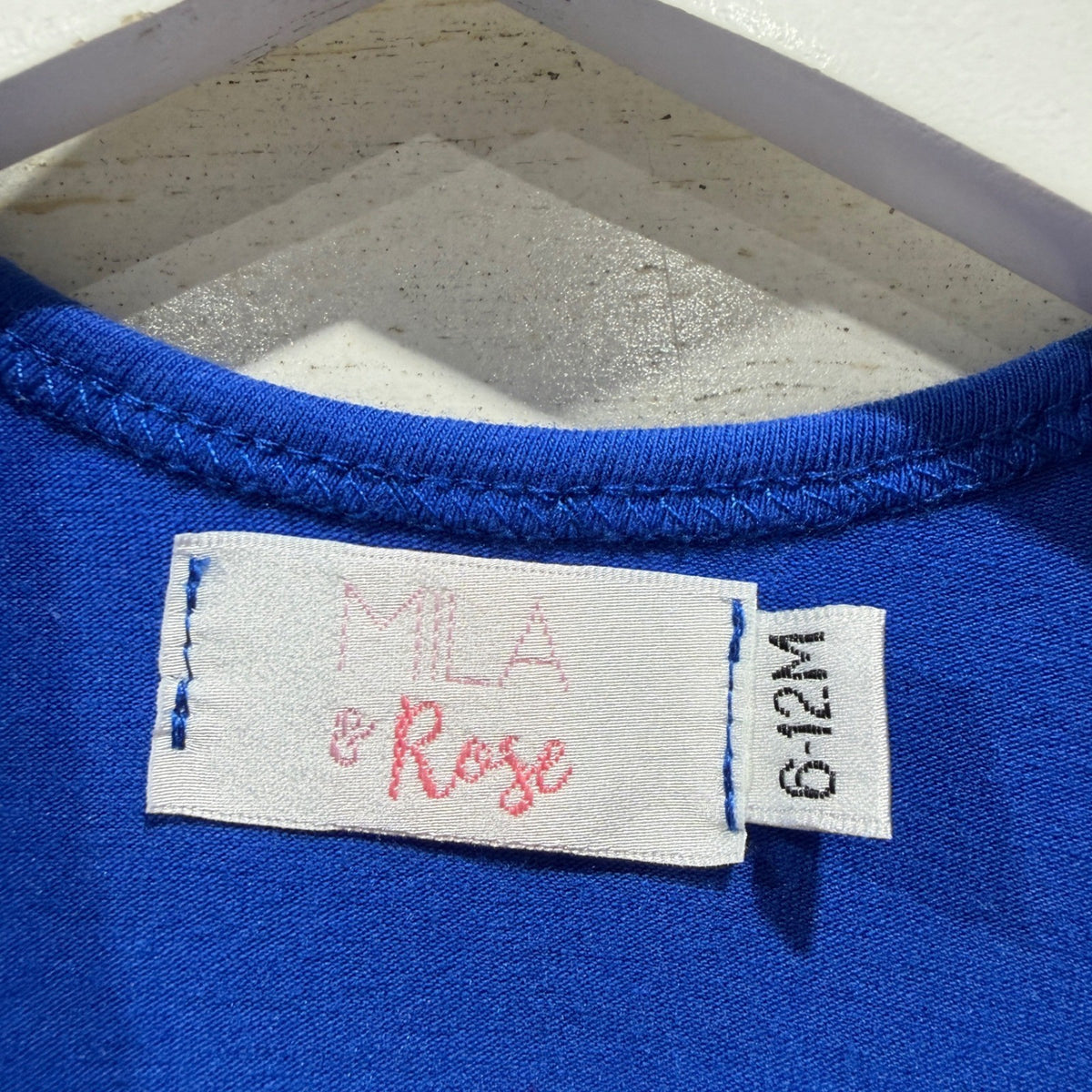 Mila and Rose Twirl Dress Girls 6-12M Blue Long Sleeve Solid Basic EUC2