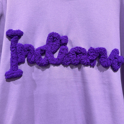 Indians Sweatshirt Women M Purple Chenille Patch Varsity Game Day PNG EUC1