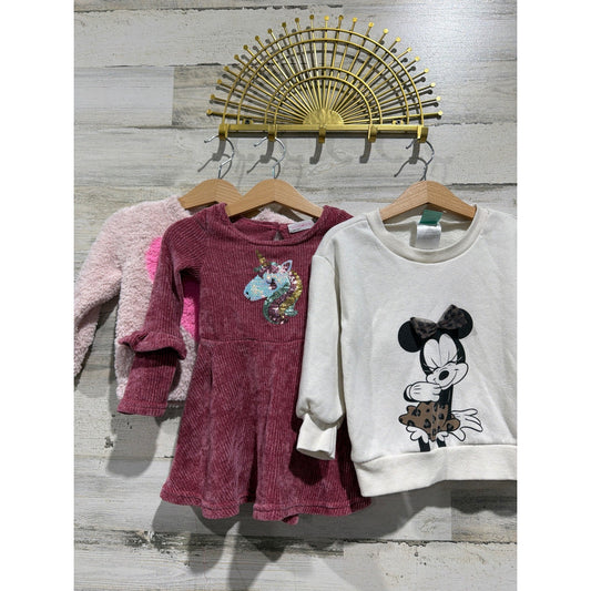 Disney OshKosh Baby Young Hearts Bundle Girls 18-24M Pink Maroon EUC0