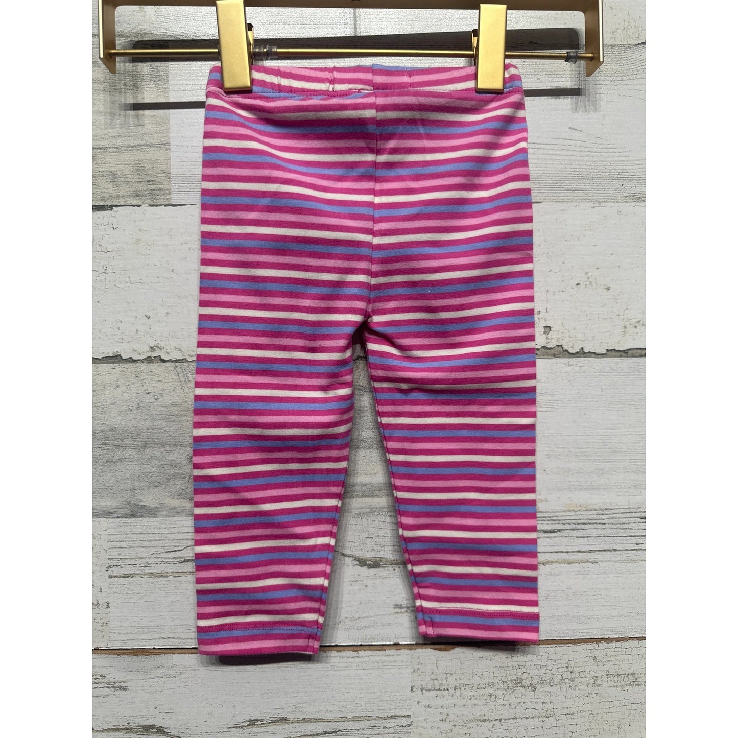 Hatley Leggings Girls 9-12M Pink Purple Striped Cotton Stretch Playwear NWT1