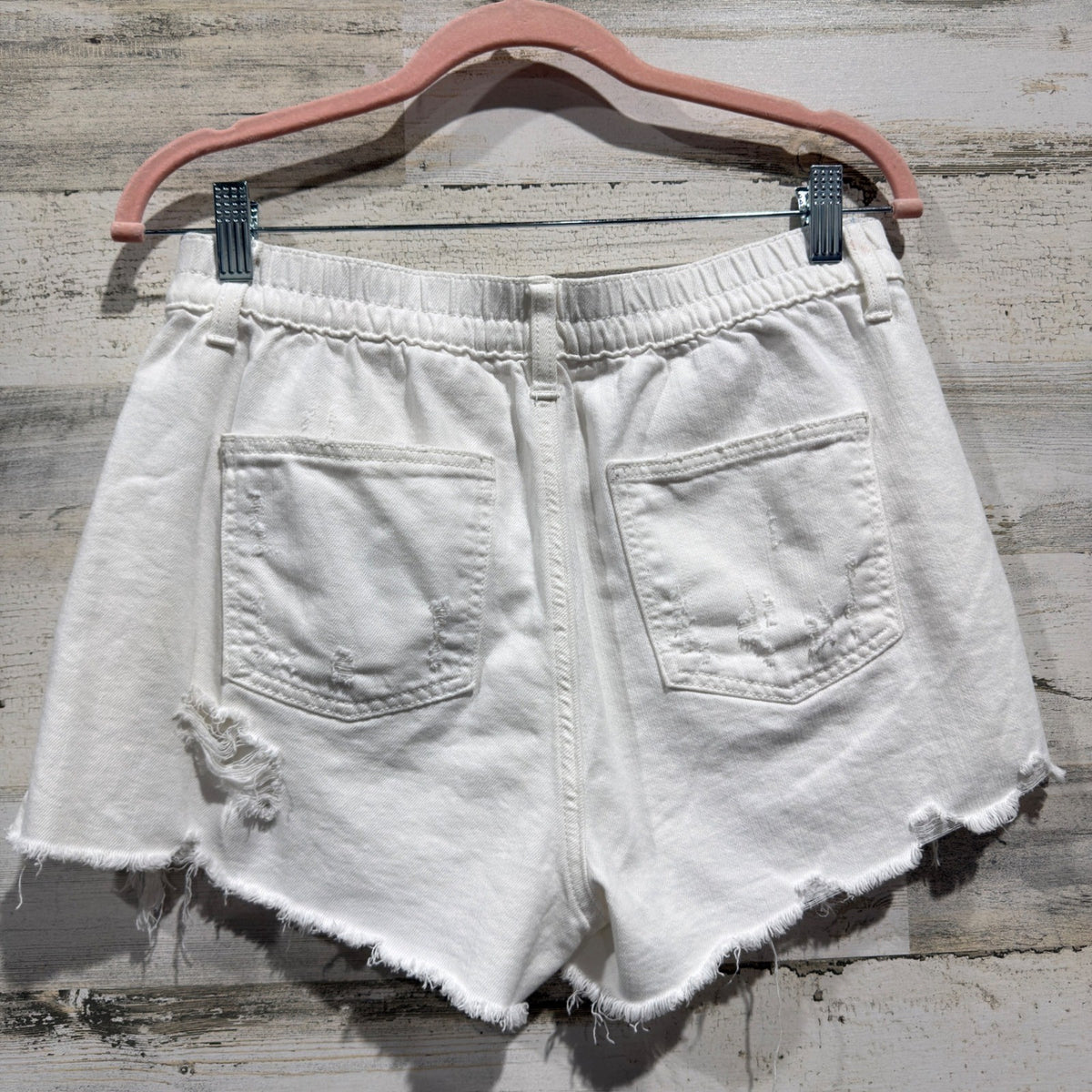 Aerie Distressed Denim Shorts Women M White Cotton Blend Boho Flawed*4