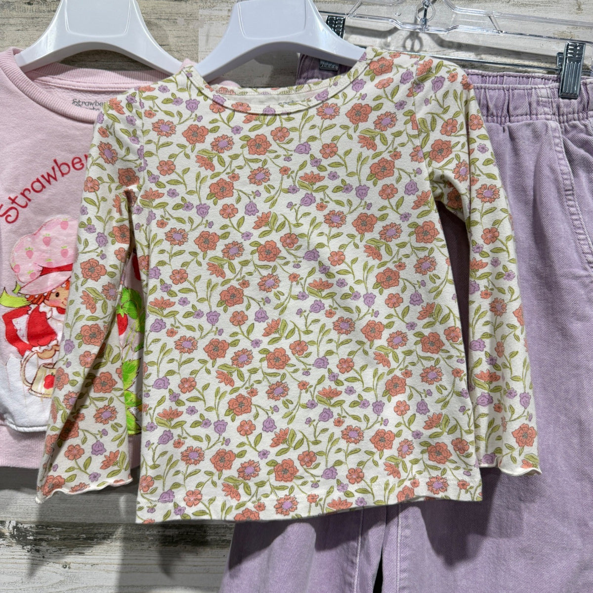 Strawberry Shortcake Carter's Cat & Jack Bundle Lot Girls 4T Pink Floral Retro3