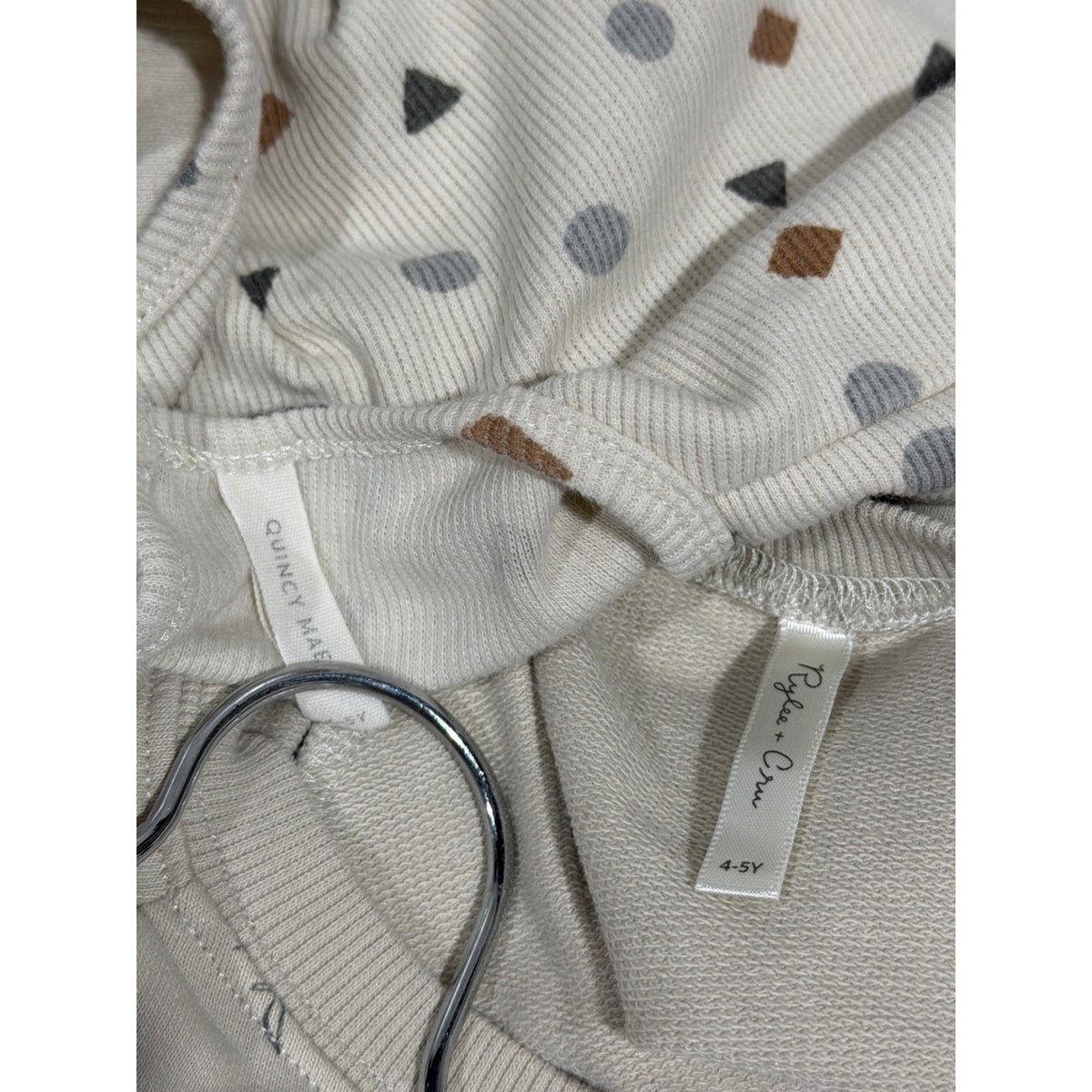Quincy Mae Rylee + Cru Tunic Dress Bundle Girls 4-5 Neutral Geometric Parrot4
