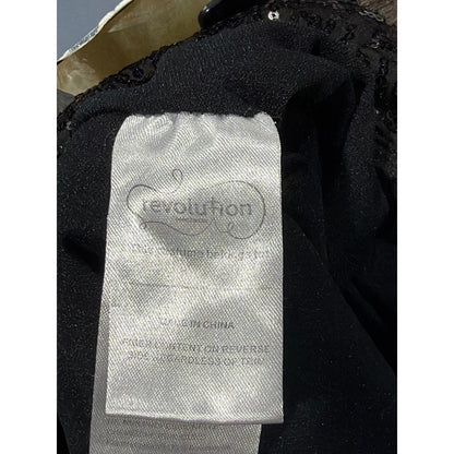 Revolution Dancewear Romper Girls MC Black Sequin Sleeveless Performance EUC3
