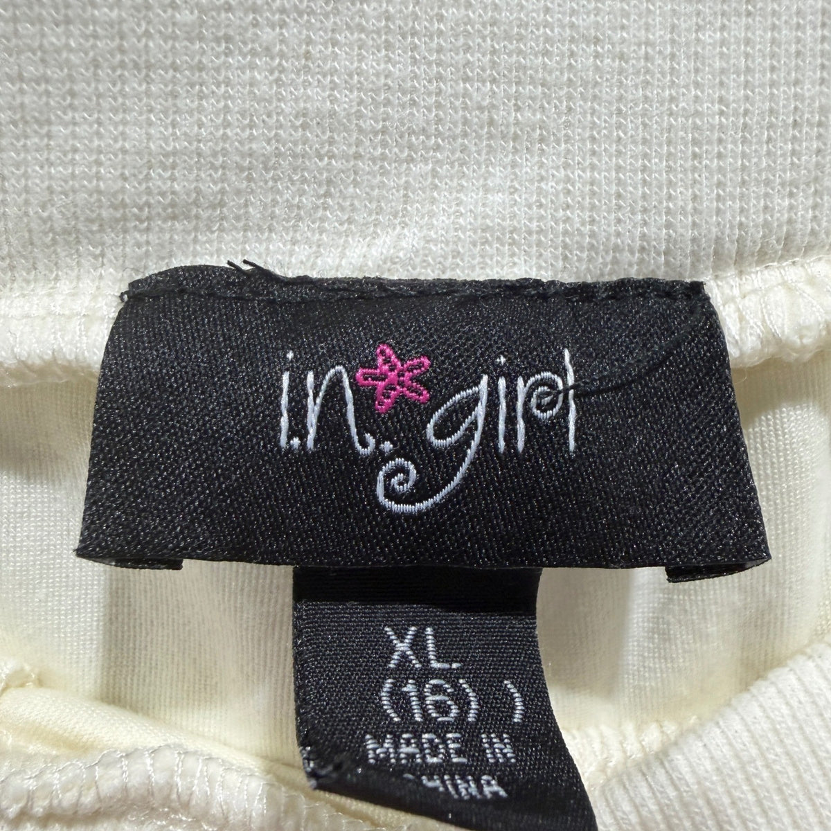 i.n. girl Flare Pants Girls XL 16 Cream Velour Soft Girl EUC1