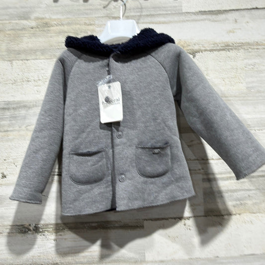 Mayoral Hooded Jacket Boys 18M Grafito Gray Cotton Blend Spanish Style NWT0