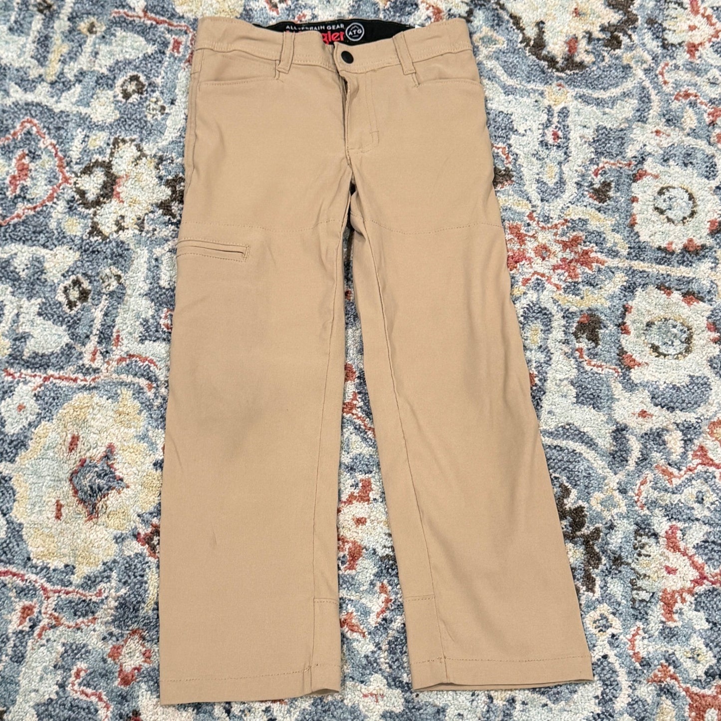 Wrangler ATG Utility Pants Boys 6 Khaki Stretch Hiking Outdoor EUC1
