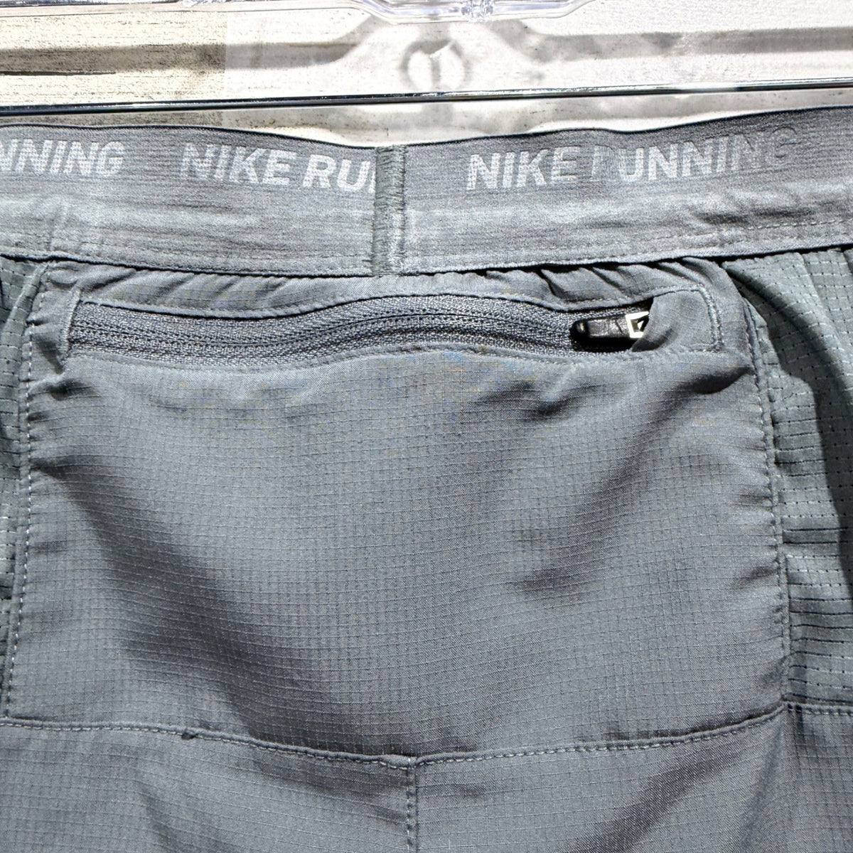 Nike Dri-FIT Running Shorts Men L Grey Polyester Ripstop Activewear EUC4