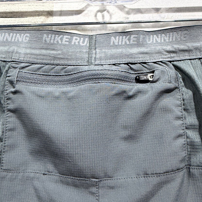 Nike Dri-FIT Running Shorts Men L Grey Polyester Ripstop Activewear EUC4