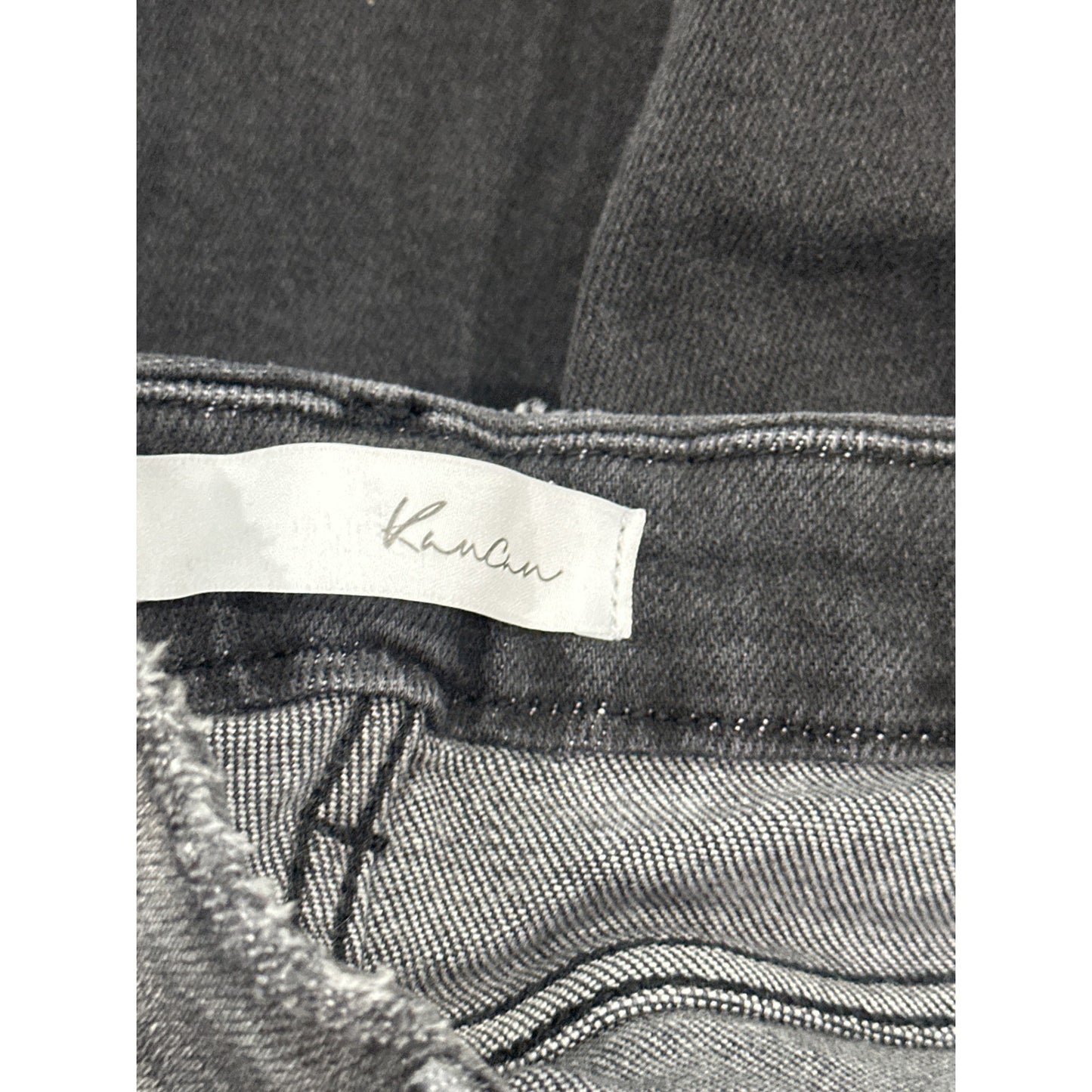 Kancan Skinny Jeans Women 3/25 Black Distressed Button Fly Raw Hem3
