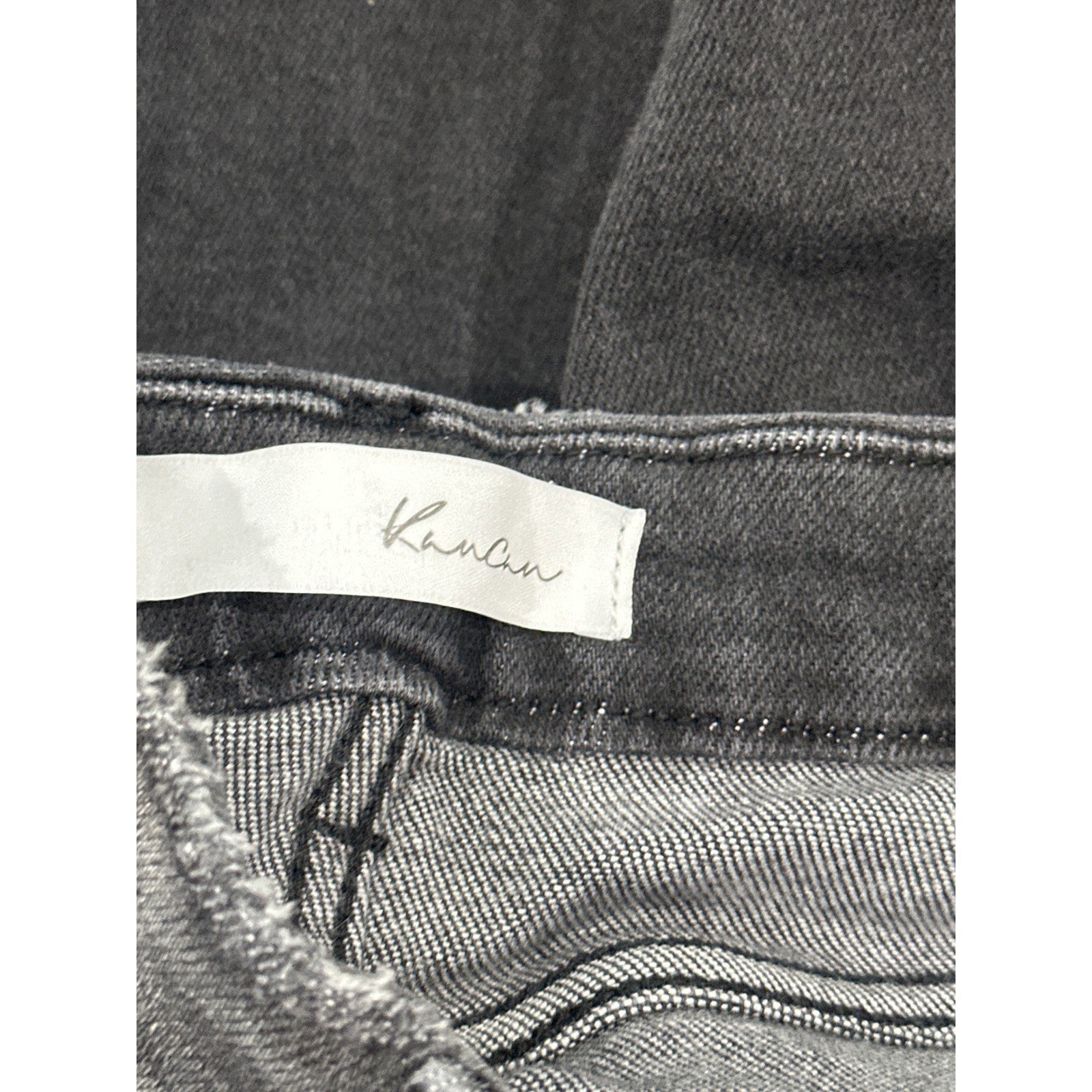 Kancan Skinny Jeans Women 3/25 Black Distressed Button Fly Raw Hem3