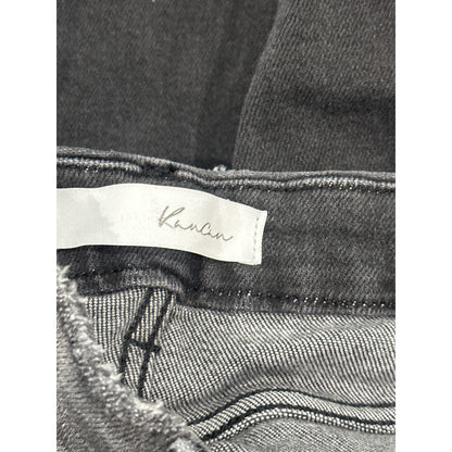 Kancan Skinny Jeans Women 3/25 Black Distressed Button Fly Raw Hem3