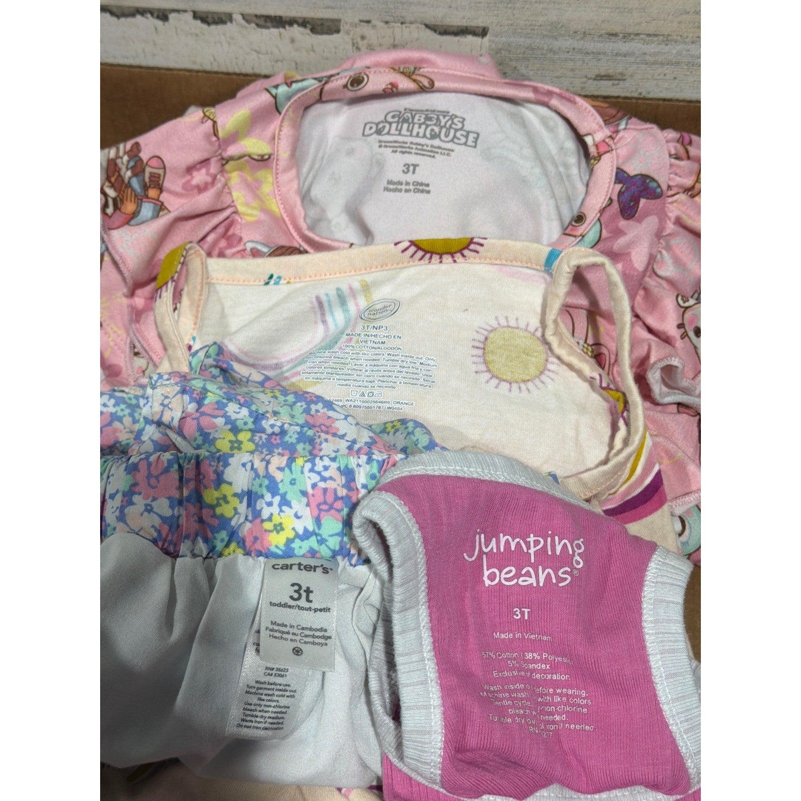 Jumping Beans Carters Girls 3T Bundle Pink Floral Rainbow Dress Romper5