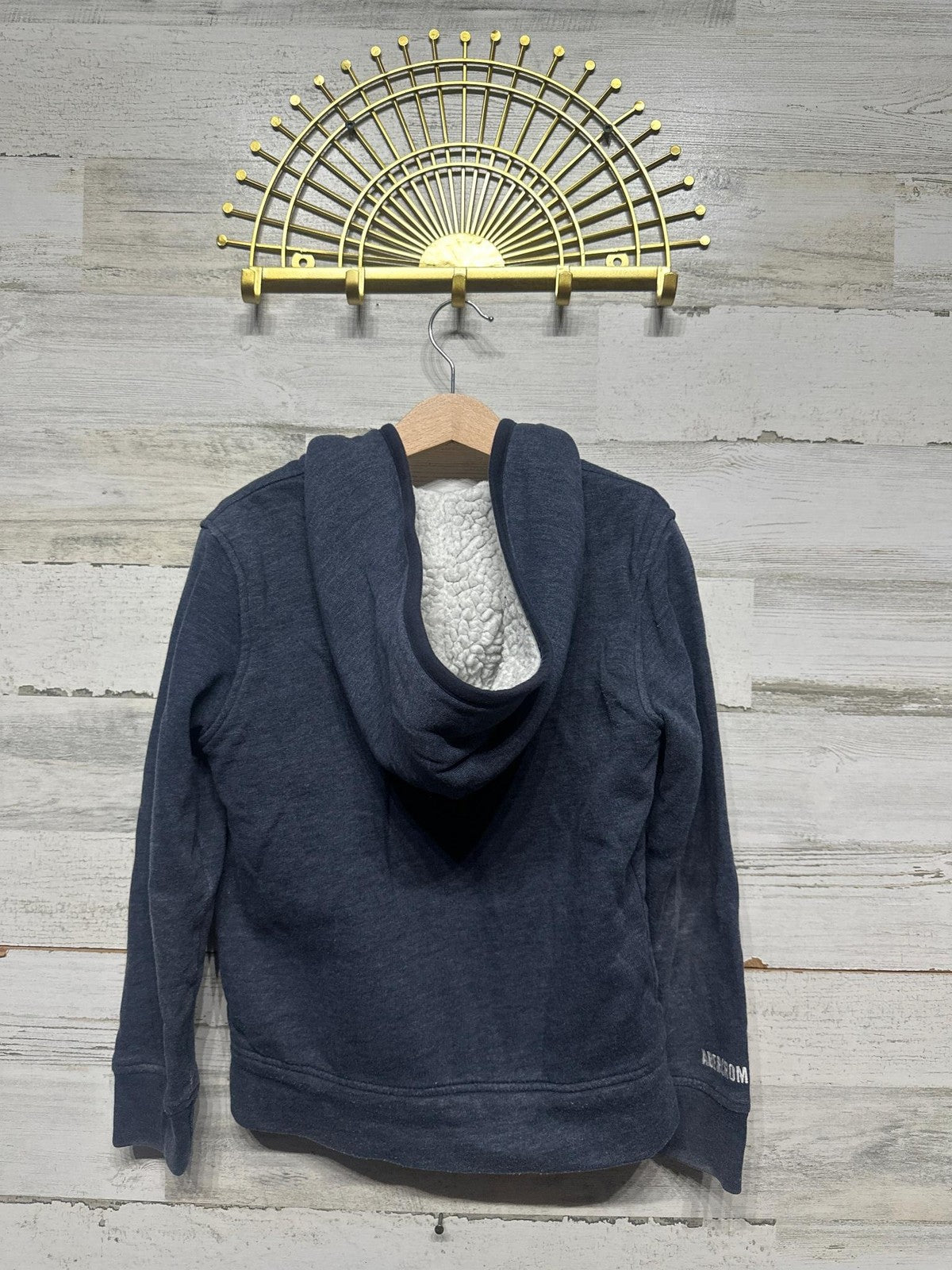 Abercrombie Kids Hoodie Kids 7/8 Navy Sherpa Lined Full Zip2