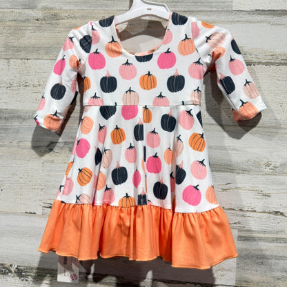 Evie's Closet Reversible Dress Girls 12M Orange Pumpkin Autumn Fall Core NWT2