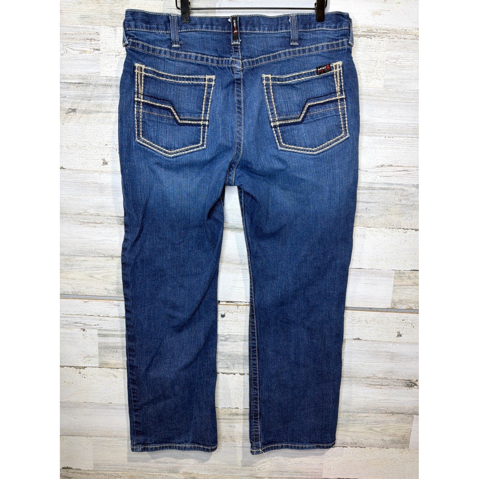 Ariat FR Jeans Men 38x30 Blue M5 Straight Leg Workwear EUC4