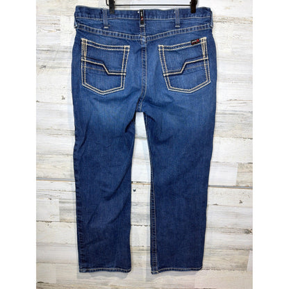 Ariat FR Jeans Men 38x30 Blue M5 Straight Leg Workwear EUC4
