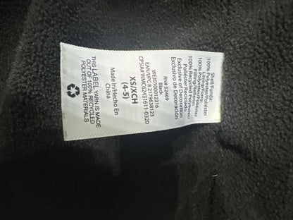 Black Fleece Lined Jacket Wonder Nation Kids XS 4-5 EUC3