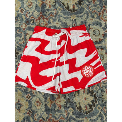 BKTSQD Mesh Shorts Men XS Red White 30 Mil Club Jesser Streetwear EUC0