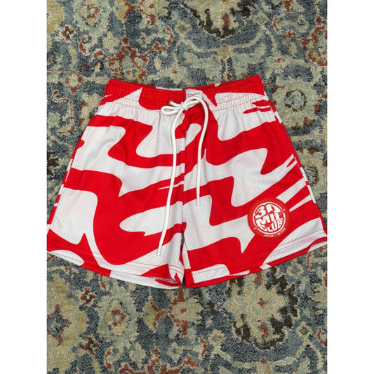 BKTSQD Mesh Shorts Men XS Red White 30 Mil Club Jesser Streetwear EUC0