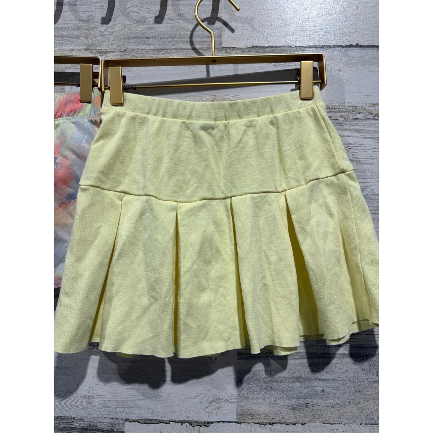 Old Navy Art Class Shorts Skirt Girls 10/12 Yellow Floral Active Skater EUC3