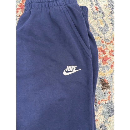 Nike Sweatpants Boys Large Navy Blue Fleece Joggers Sportswear *Flawed1
