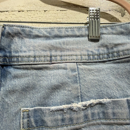 Kancan Wide Leg Crop Jeans Women Size 8 Light Wash Denim Boho Flawed*7