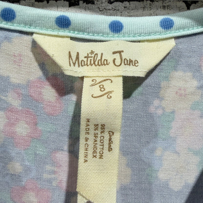 Matilda Jane Tiered Ruffle Tunic Top Girls 8 Floral Polka Dot Cotton Boho EUC1