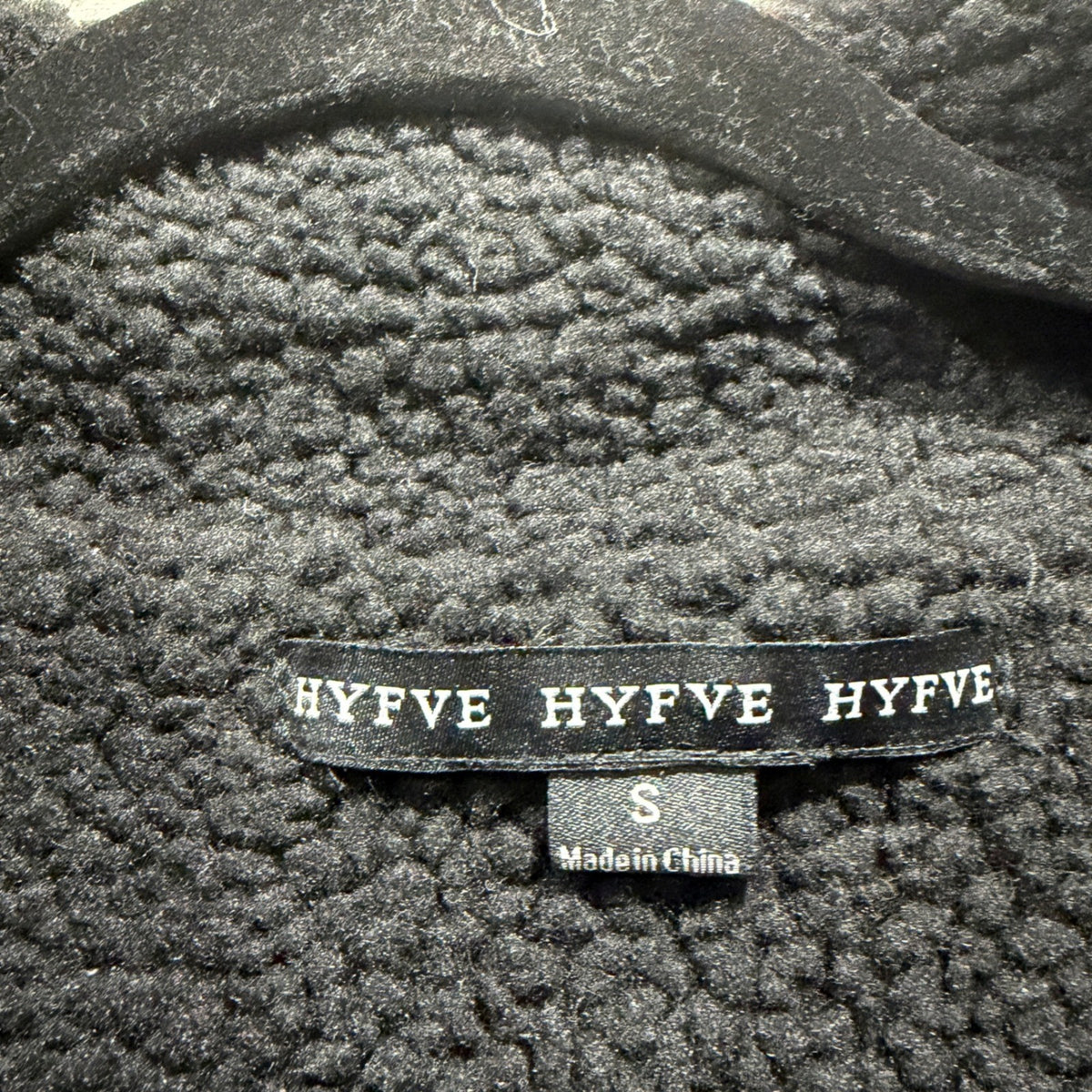 Hyfve Sherpa Bomber Jacket Women Small Black Polyester Trendy Casual EUC1
