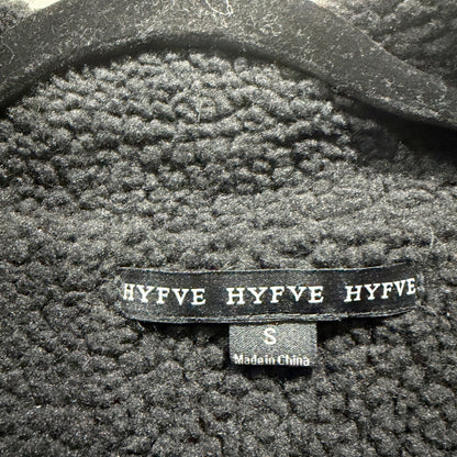 Hyfve Sherpa Bomber Jacket Women Small Black Polyester Trendy Casual EUC1