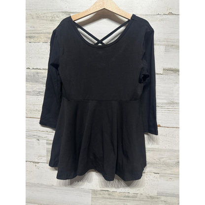 Little Fashionista Boutique Tunic Girls 12 Black Criss Cross Peplum Ballet EUC0
