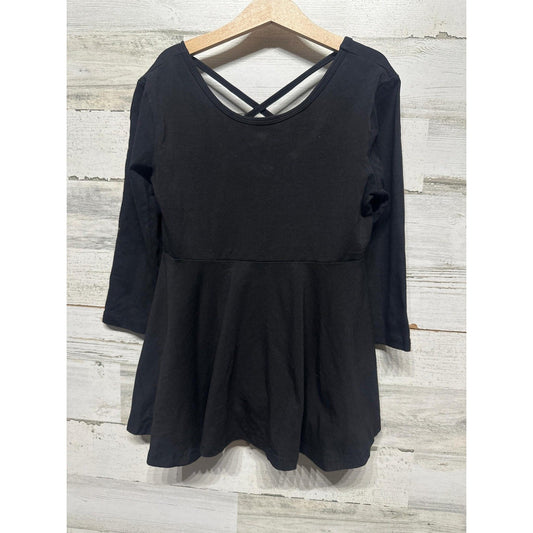 Little Fashionista Boutique Tunic Girls 12 Black Criss Cross Peplum Ballet EUC0