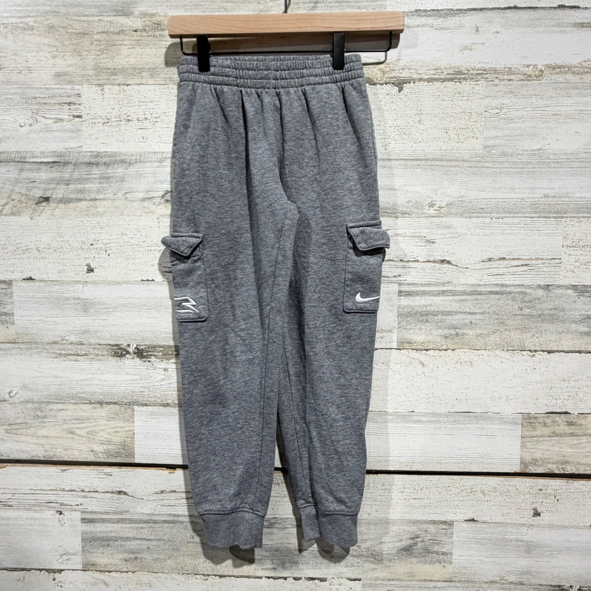 Nike Cargo Sweatpants Boys Size Small Grey Fleece Joggers Active0