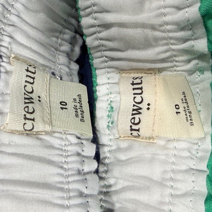Crewcuts Re-imagined Chino Shorts Girls 10 Green Navy 100% Cotton Classic Bundle2